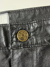 Vintage Otello Outdoor Sports Black Leather Straight Pants (W:36) (L:40)