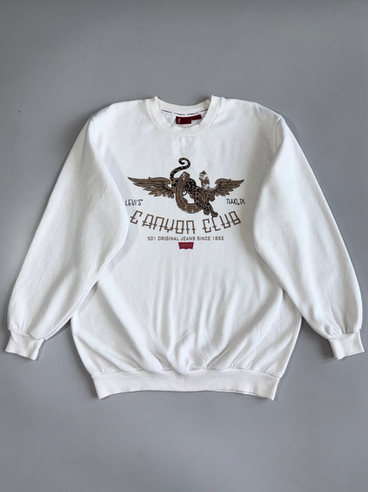 Vintage Levi’s Canyon Club Winged Jaguar Crewneck Sweatshirt — 501 Original, Made in USA (L)