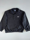 Vintage 90s Reebok Quarter Zip Fleece Pullover with Logo Tape Collar – Charcoal Grey (XL)