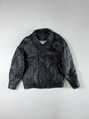 Paul & Shark Yachting | Black Leather Bomber Jacket – Embossed Shark Made in Italy | (M)