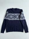 Carhartt Navy Fair Isle Knit Sweater – Nordic Pattern Crewneck (M)