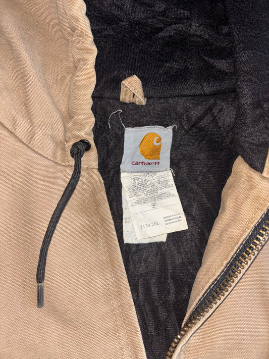 Carhartt J130 Active Jacket Sand Beige Fleece Lined Hood (XL)