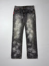 Oni Arai Black Acid Wash Paint Splatter Denim Jeans (W:33) (L:43.5)