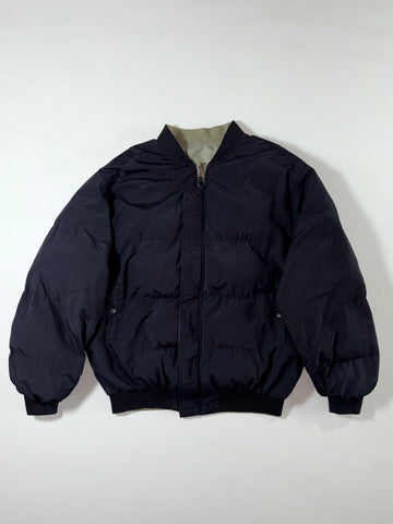 Reversible Black to Olive Green MA-1 Puffer Bomber Jacket  (XL)