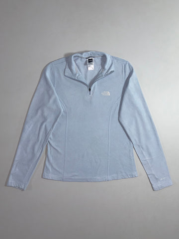 The North Face TKA 100 Baby Blue Women's Quarter-Zip Fleece (XS)