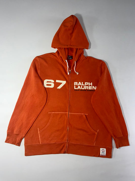 Ralph Lauren Polo Jeans Co. “67” Orange Full-Zip Hoodie (2XL/3XL)