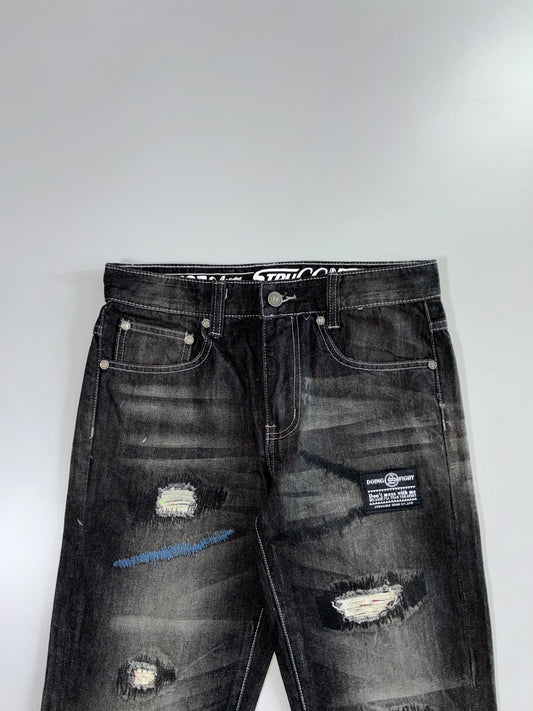 Struggle Gear “Doing Fight” Distressed Jeans (W:30 |L:42)