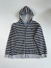 Adidas Originals | Grey & Black Striped Trefoil Zip-Up Hoodie (XL)