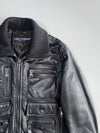 2000s Dolce & Gabbana mainline multi-pocket aviator flight leather bomber Jacket Sheepskin Leather  100% Authentic verified by LegitGrails Size (M)