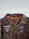 Air Combat Command” Military Patch Leather Jacket (M)
