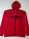 Toyota Embroidered Spellout Full Zip Hoodie – Red – (XL)