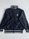 NY Yankees MLB Navy Track Jacket with White Stripe Trim (L)