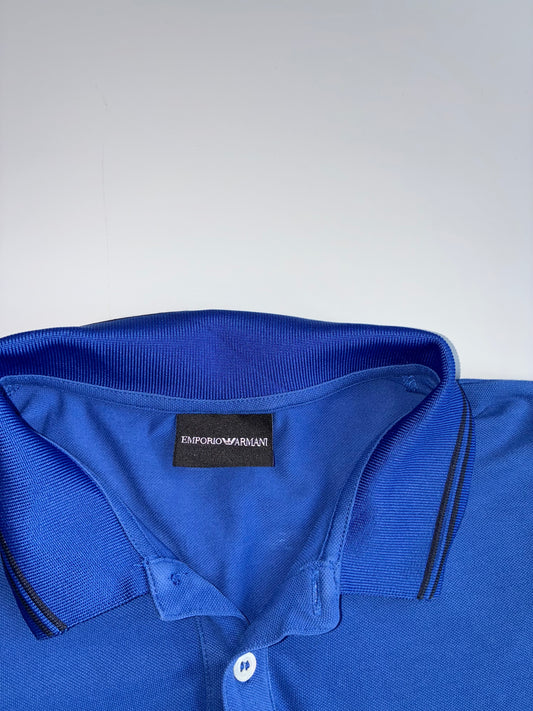 Emporio Armani Tipped Collar Polo - Royal Blue (M)
