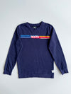 Roots Kids Navy Retro Stripe Logo Crewneck Sweatshirt (S)