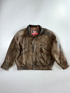 Peromar Vintage Distressed Leather Bomber Jacket (XL)
