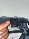 Quiksilver Chambray Blue Distressed Brim Cap – Embroidered Wave Logo (Adjustable)
