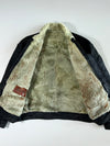 Sorpasso Black Shearling-Lined Leather Flight Jacket (XL)