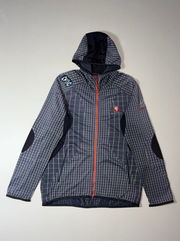Black Yak Extreme Peak Grid Print Hooded Fleece Jacket (L)