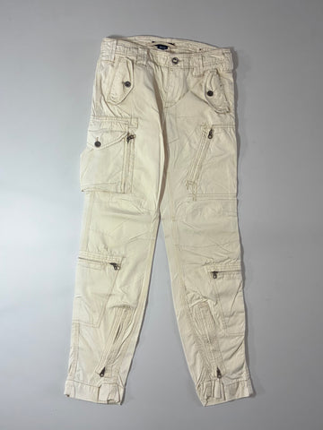 Ralph Lauren Y2K Cream Multi-Zip Utility Cargo Pants (W:30) )L:41)