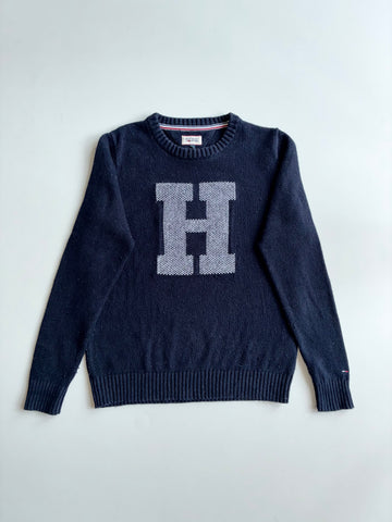 Hilfiger Denim Navy Varsity "H" Knit Sweater(S)