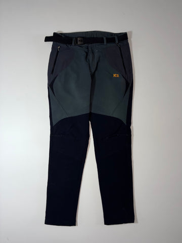 K2 Korea Grey Black Hiking Pants with Belt (W:32)(L:40)