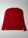 Polo Ralph Lauren Red Cable Knit Wool Crewneck Sweater (L/XL)