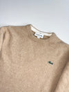 Lacoste Camel Beige Wool Blend Crewneck Sweater (S)