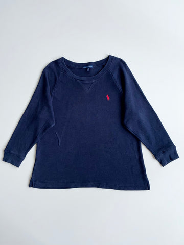 Ralph Lauren Navy Raglan Crewneck Sweatshirt with Red Pony  woman’s – (L)