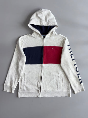Tommy Hilfiger | Flag Colorblock Zip Hoodie | Grey/Navy/Red (M)