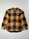 Carhartt Brown Buffalo Plaid Fleece-Lined Shirt Jacket (XL)