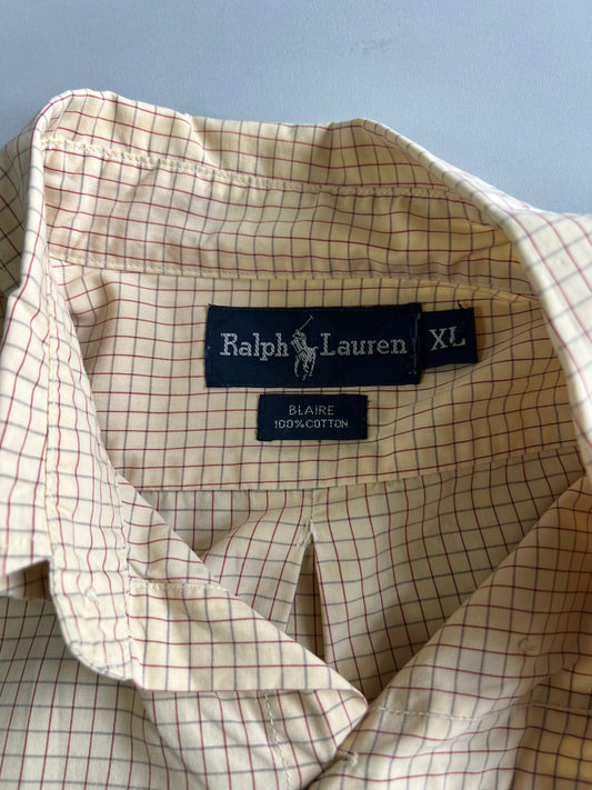 Ralph Lauren Yellow Tattersall Check Shirt (XL)
