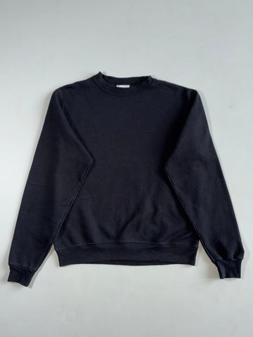 Champion Eco Authentic Black Blank Crewneck Sweatshirt (S)