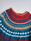 Merino Wool & Cashmere Fair Isle Knit Sweater women’s – Teal/Red (S)