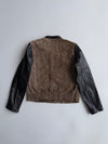 Mango Brown Suede & Black Leather Colorblock Jacket (S)