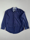 Tommy Hilfiger Navy Button-Down Shirt – Oxford Contrast Collar Pocket Shirt (L)