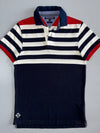Tommy Hilfiger Slim Fit Colorblock Stripe Rugby Polo Shirt  Navy/White/Red (S/M)