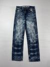 Big Train Oni Embroidered Distressed Jeans (W:32) (L:44)