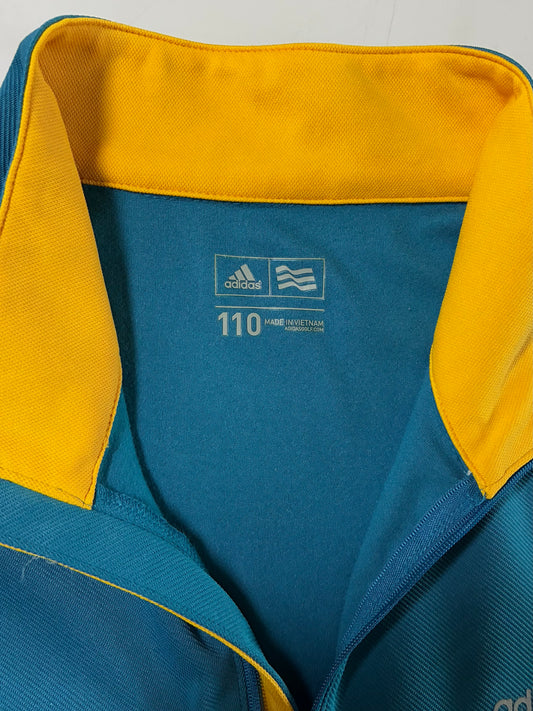 Adidas Golf Teal & Yellow Quarter-Zip Performance Pullover (XL)