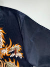 All Things Collection Vintage Dragon & Tiger Japanese-Style Satin Short Sleeve Shirt (L)