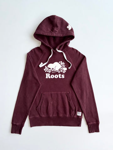 Roots Canada Classic Beaver Logo Hoodie – Burgundy (S)