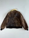 Vintage 1976 Charro USA Winter Zone Shearling Leather Flight Jacket (L/XL)
