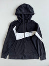 Nike Black & White Big Swoosh Zip-Up Hoodie( L )