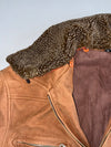 Pure Leather Jacket Tan Shearling (Detechable Collar)  (M/L)