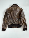 Vintage Abercrombie & Fitch Rollins Distressed Leather Bomber Jacket (S/M)