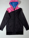 New Balance Pink/Black Colorblock Hooded Windbreaker Jacket (S)