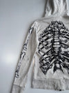 ASNDSP | Grey Skeleton Print Zip Hoodie | (S)