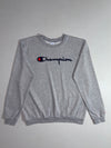 Champion Script Logo Crewneck Sweatshirt – Grey (L)