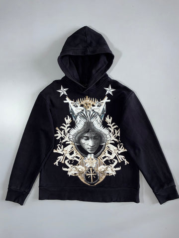 Givenchy Paris Baroque Skull Crest Graphic Hoodie (M)