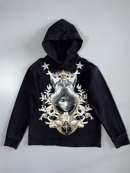 Givenchy Paris Baroque Skull Crest Graphic Hoodie (M)