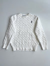 Polo Ralph Lauren Cream Cable Knit Crewneck Sweater (S)